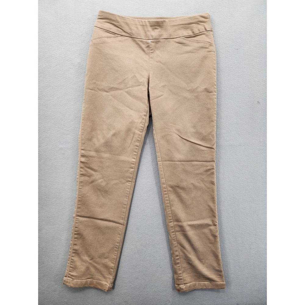 Croft & Barrow Effortless Stretch Pant Tan Khaki Pull On Trousers Womens Size 10